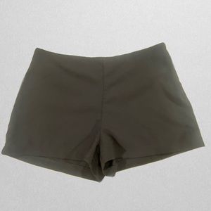 Black polyester zip up shorts